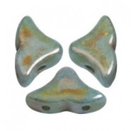 Cuentas de vidrio Hélios® by Puca® - Opaque blue/green ceramic look 03000/65431